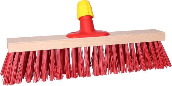 Buemag Bezemkop - Elaston - rood - hout - hard - 40 cm - 24mm - straatbezem/buitenbezem - universele steelhouder van Buemag — afbeelding 5