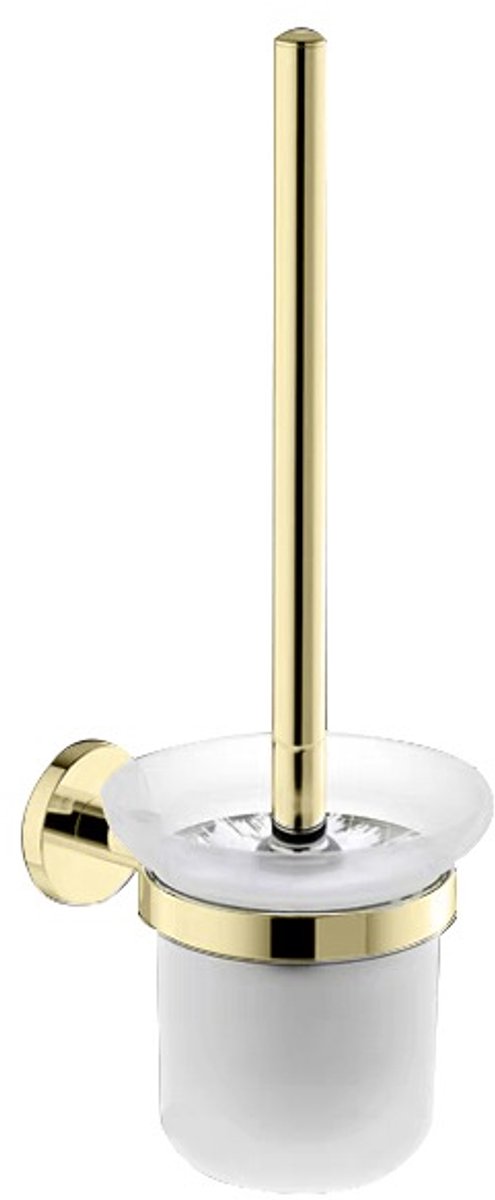 Profielenloods - Toiletborstel houder glans goud - monteren met schroef
