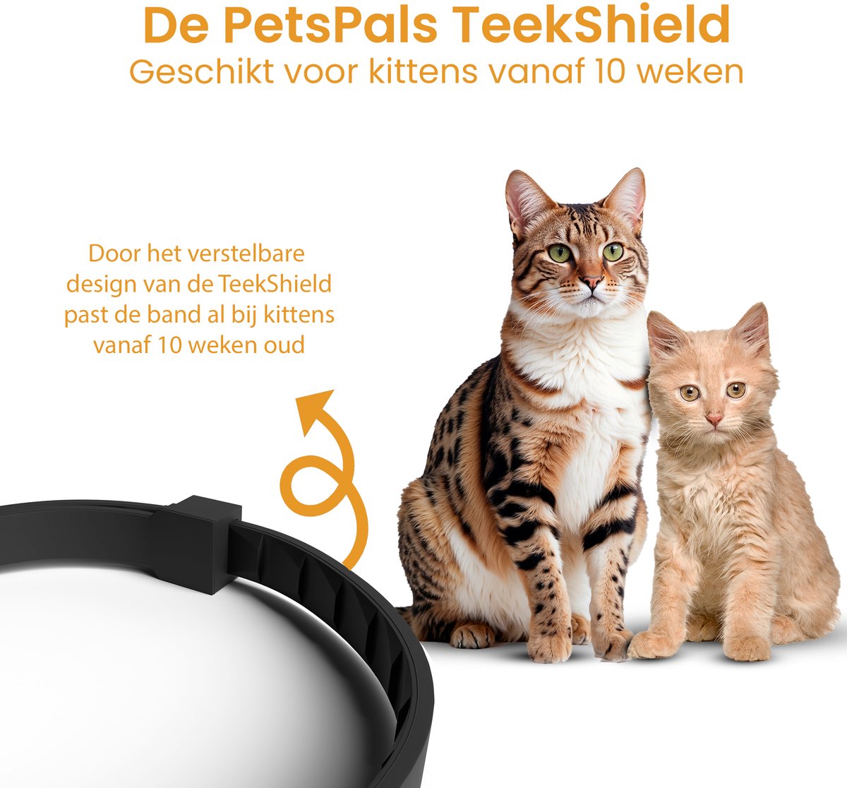PetsPals TeekShield™ Natuurlijke Halsband voor Katten – Incl Vlooienkam - Verstelbaar en Comfortabel – Met Natuurlijke Oliën – foto 3