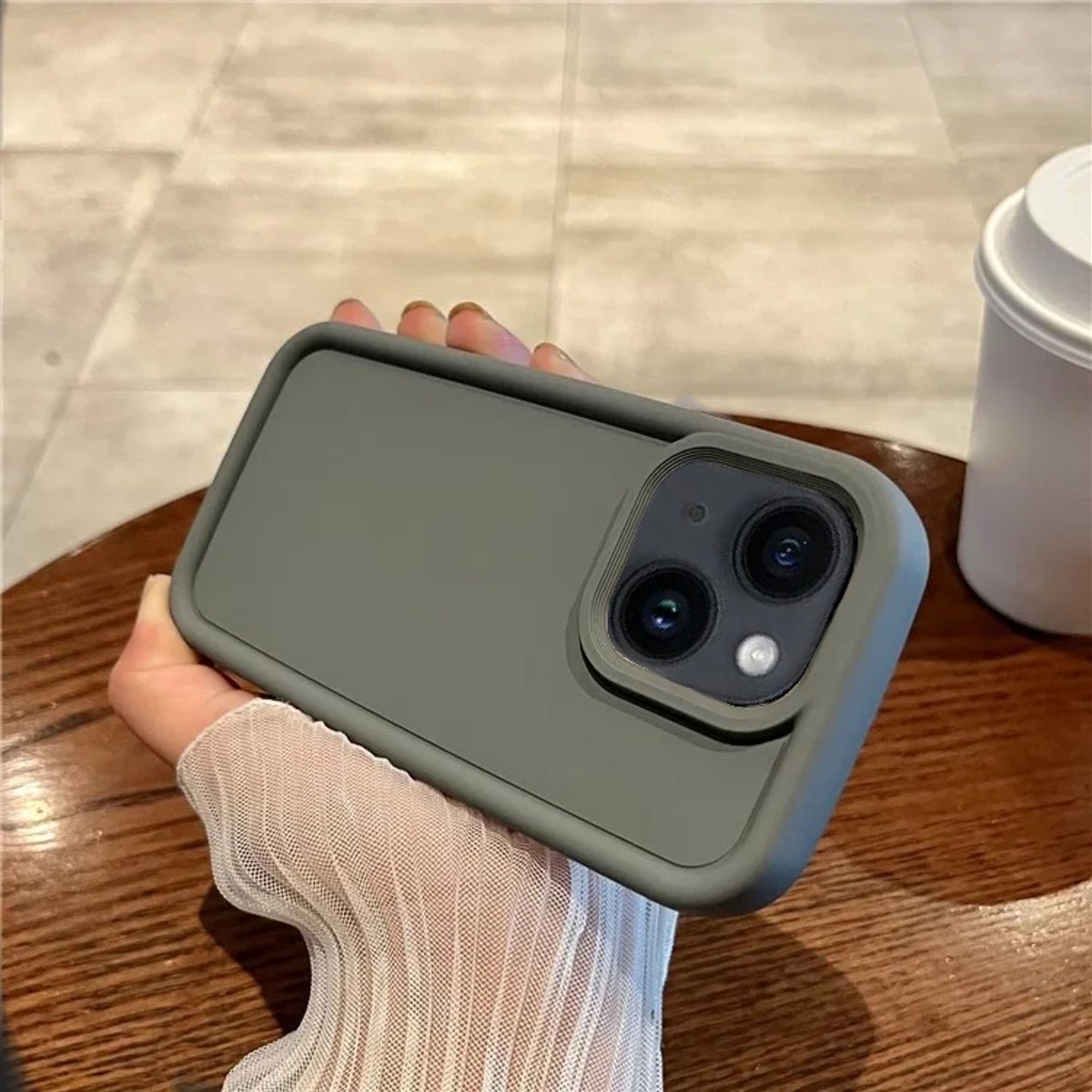 Cityhoesje - iPhone 15 – Drop proof - Soft Silicone Backcase - Grijs