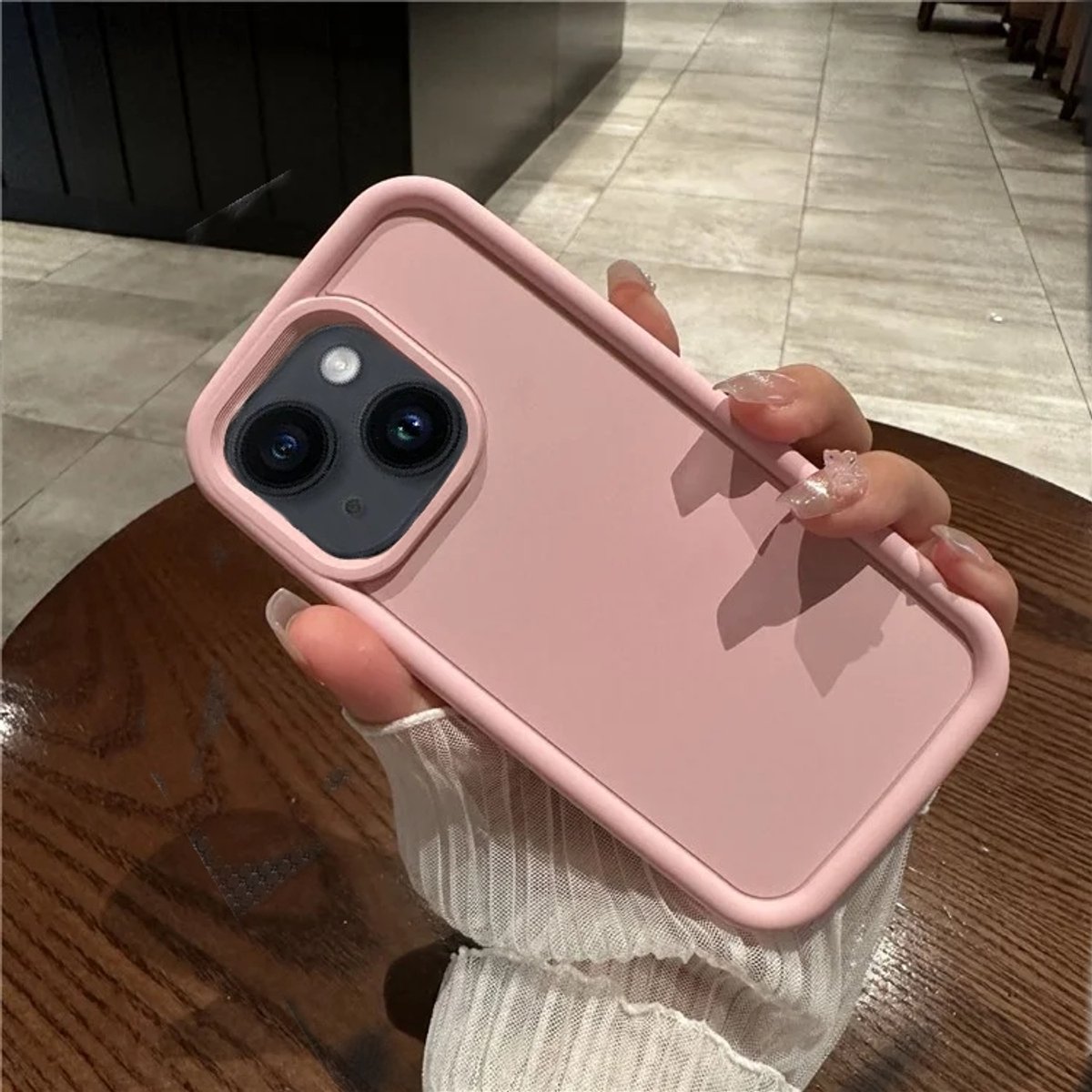 Cityhoesje - iPhone 15 Plus – Drop Proof - Soft Silicone Backcase - Licht Roze
