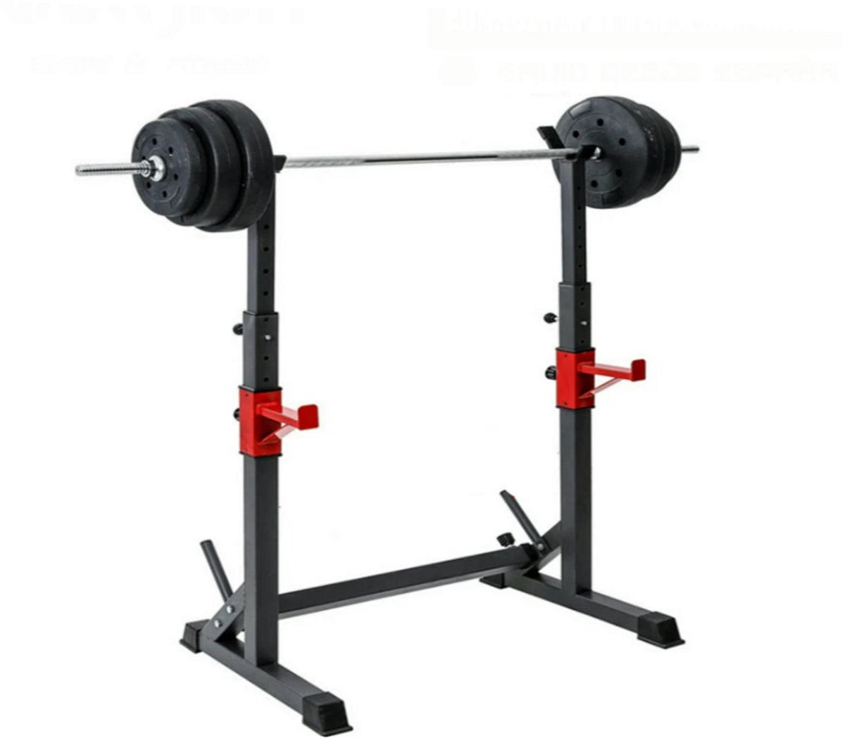 Power Rack - Haltersteunen - Squat Rek - Verstelbaar Squat Rack & Haltersteun - Multifunctioneel Krachtstation - Zwart