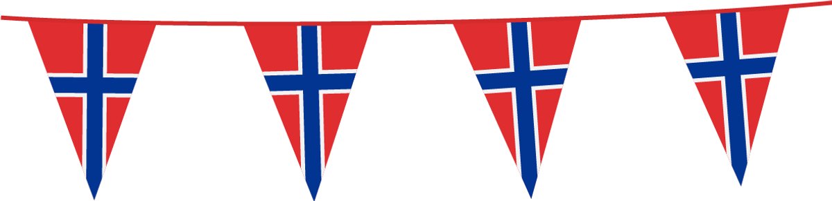2x Vlaggenlijn Noorwegen 10 Meter - Voetbal EK WK Landen Land Feest Versiering Decoratie