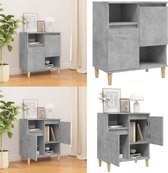 vidaXL Buffet 60x35x70 cm Bois d'ingénierie Béton Gris - Buffet - Commodes - Armoire - Armoire murale
