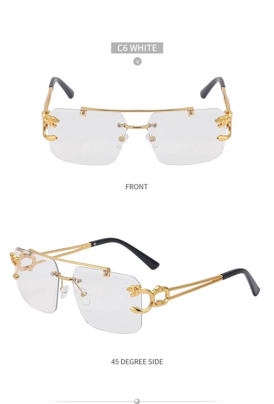 Zonnebril Doorzichtig|Rimless Glasses | Oversized | Frameloos Dahmer Zonnebril|Eyewear voor Heren en Dames | Randloze Zonnebril | Heren/ Dames bril | zomerbril/ bril/ brillen | Heren zonnebril / zonnebril zonder rand | zomer bril | Randloze bril — afbeelding 4