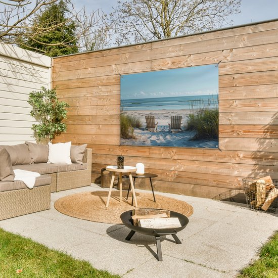 Affiche de jardin 120x80 cm - Décoration de jardin Dunes - Plage - Mer - Été - Affiche pour le jardin - Décoration extérieure - Tableau de jardin clôture - Décoration murale sur toile de jardin - Décoration murale sur toile de balcon