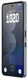 Grijze Nothing Phone met een donker, widget-gebaseerd display.
