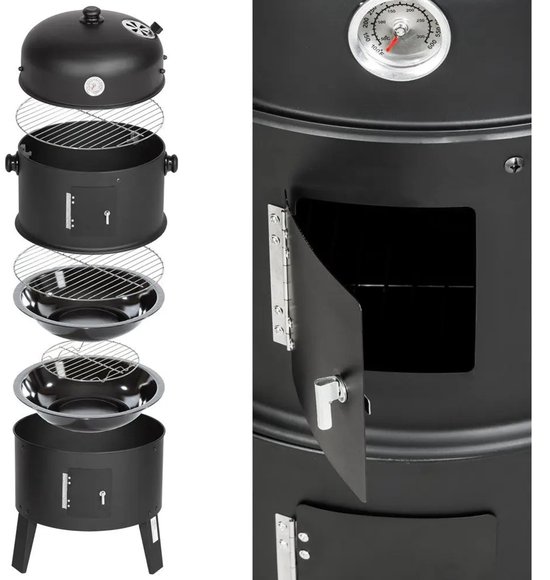 Boleen - 3 in 1 Houtskool Barbecue - Barbecues - Barbeque - Barbecue Houtskool - Met Thermometer - Ø 41cm - Voor Buiten - Zwart — afbeelding 5