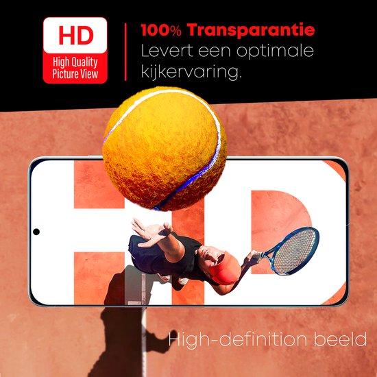 Protecteur d'écran HD avec un joueur de tennis et une balle sur un court, 100% de transparence.