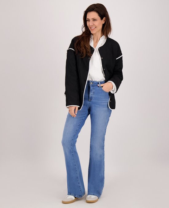Je m'appelle Dames Broek Flared Met stretch - Blauw - Maat XXL