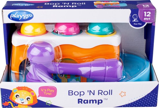 Playgro Bop 'N Roll Ramp - Activity-center - Baby Speelgoed met hamer - Baby speelgoed - Interactief speelgoed Baby - Educatief speelgoed - Kraam Cadeau- Speelgoed Baby