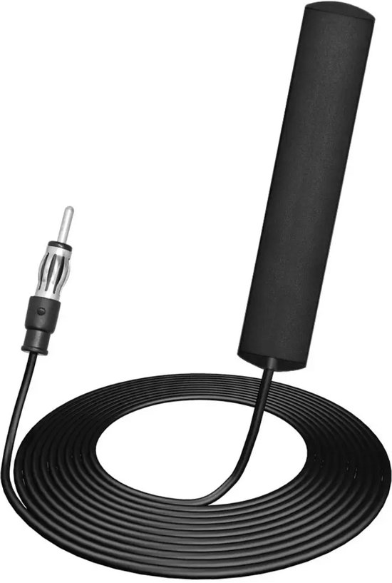 Universele FM/AM Radio Antenne voor Auto - Inclusief raam montage - 85~112MHz - Autoradioantenne - 5 meter draad - Plug and Play - Ongestoord Muziek Luisteren