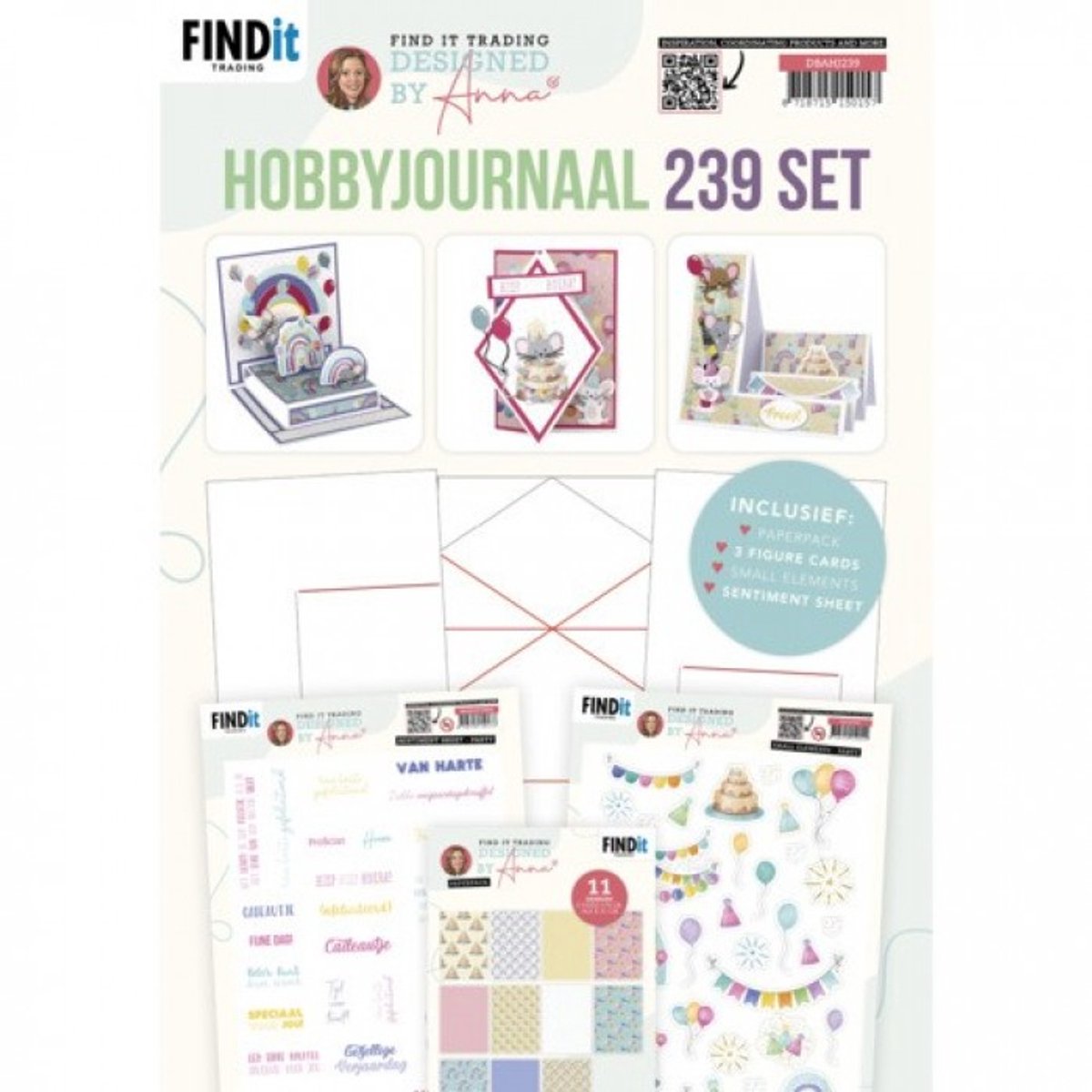 Prachtig Kaartenpakket Anna set - Party - Hobbyjournaal 239 - Gratis verzonden