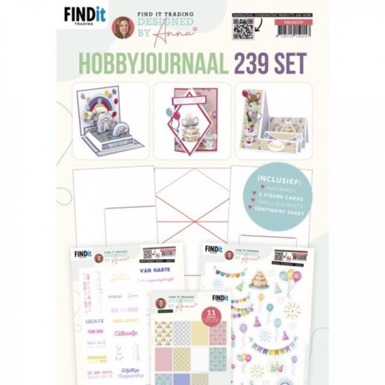 HobbyIdee kaarten pakket met stickervellen A Colorful Christmas De