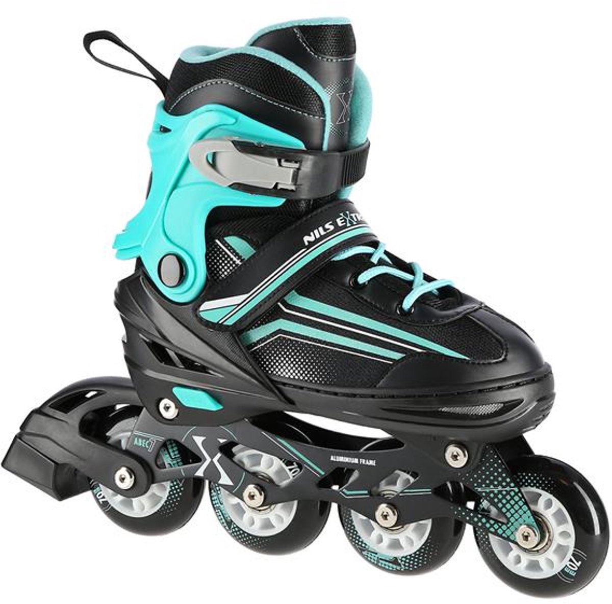 Nils Extreme NH18190 - 2-in-1 Skates - Zwart/Blauw - Verstelbare Maten - Roestvrij Staal/Aluminium