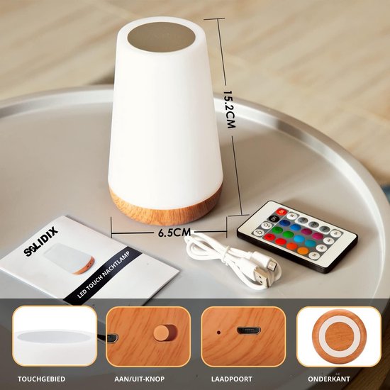 2 stuks - Nachtlampje Volwassenen - Tafellamp slaapkamer - USB oplaadbaar Nachtlampje Kinderen - Leeslamp - Wake-up Light - Sfeerlamp - LED verlichting - Bedlamp voor Baby, Kinderen & Volwassenen - Leeslampje Volwassenen
