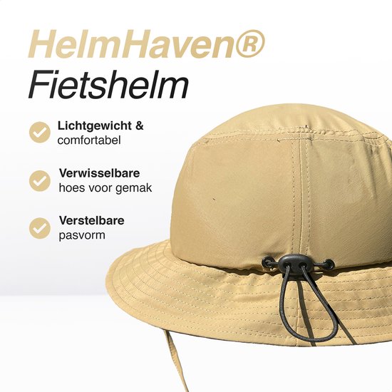Helm Haven Fietshelm E-bike - heren & dames - verstelbaar - met hoes - crème — afbeelding 4