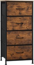 Bol.com Stoffen Ladekast - Ladenkast - Opbergkast - 4 Lades - Compacte Kast - Veelzijdig - Organizer voor Thuis - Metalen Frame ... aanbieding