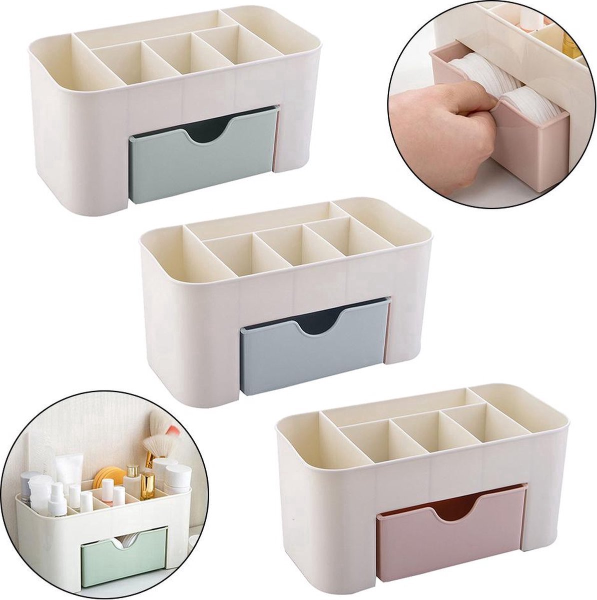 IBBO shop - Make-Up Organizer met Lade - Cosmetica Opbergdoos - Bureau organizer - Blauw