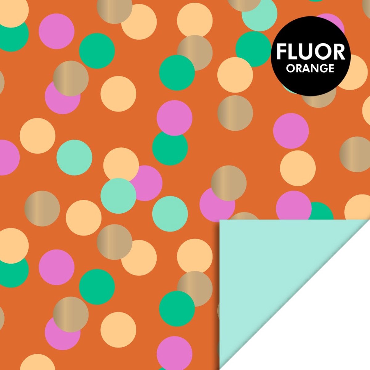 Cadeaupapier 70x300 cm - Big Confetti - Mint