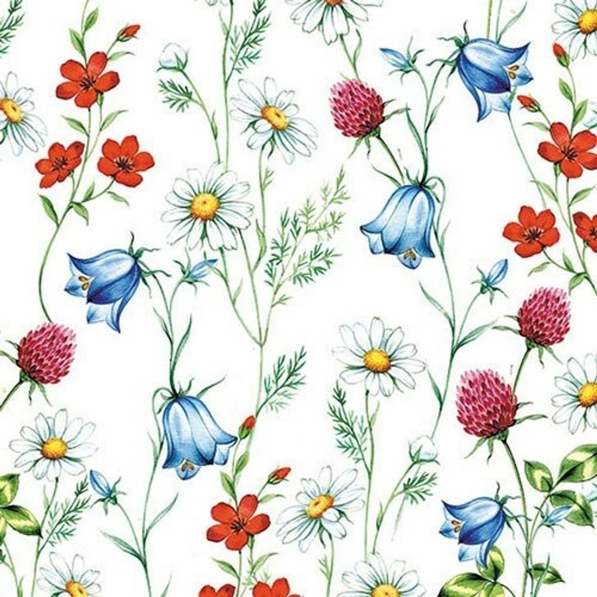 Papieren Servetten - Wilde Bloemen - 40 grote servetten