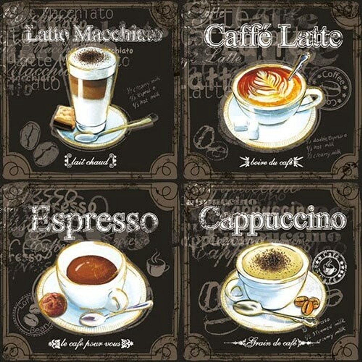 Ambiente - Lunch servetten - Types Of Coffee