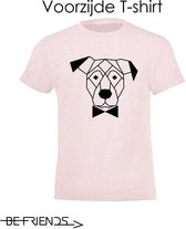 Be Friends T-Shirt - Hond & Strik - Kinderen - Roos - Maat 1-2 jaar