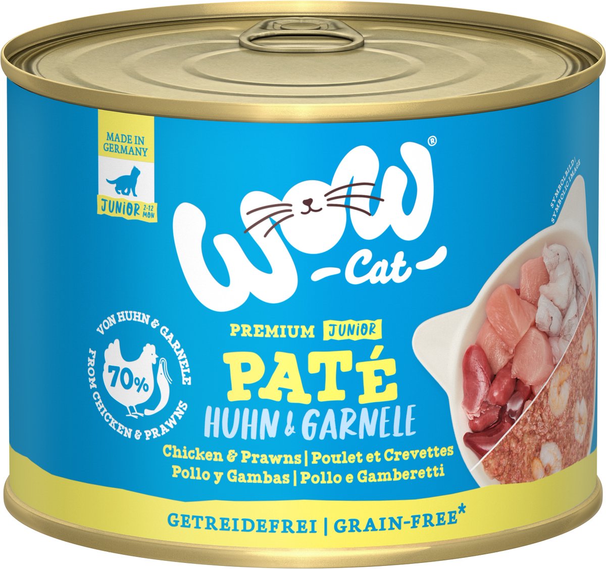 Wow WOW CAT - JUNIOR Dose 6x200g | Huhn & Garnele