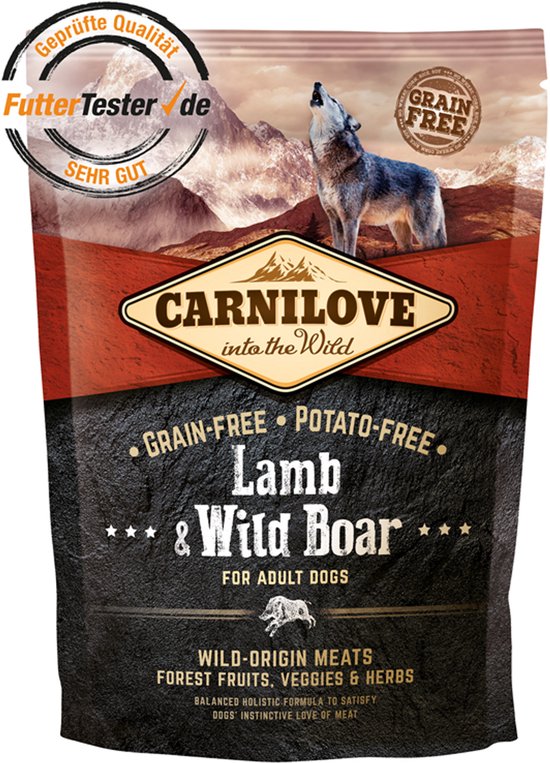 Hondenvoer CARNILOVE - Lam en Wildzwijn - Graanvrij, 1.5kg, Holistische Voeding