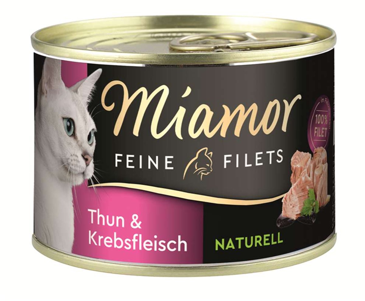 Miamor Miamor - Fijne filets naturel blik 12x156g - Tonijn & krab