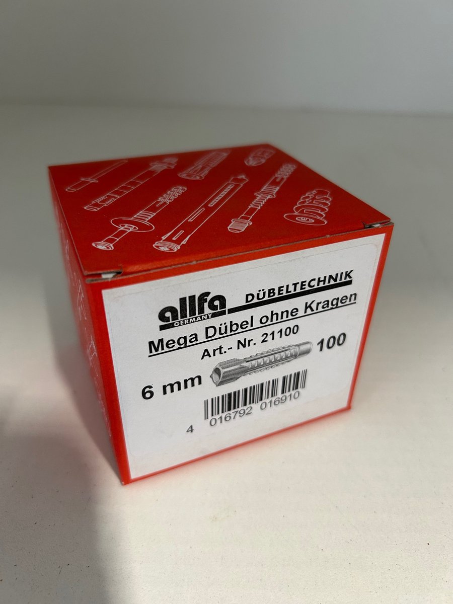 10 doosjes a 100 stuks Allfa mega plug zonder kraag - 6 x 40