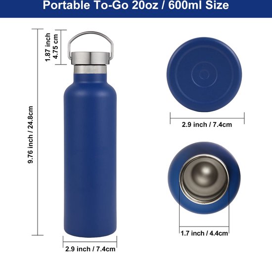 Eigenart LEEZA Rustic Flower 11016 Double-Walled Stainless Steel Thermos Flask with Sport Closure and Strainer, BPA-Free, 500 ml