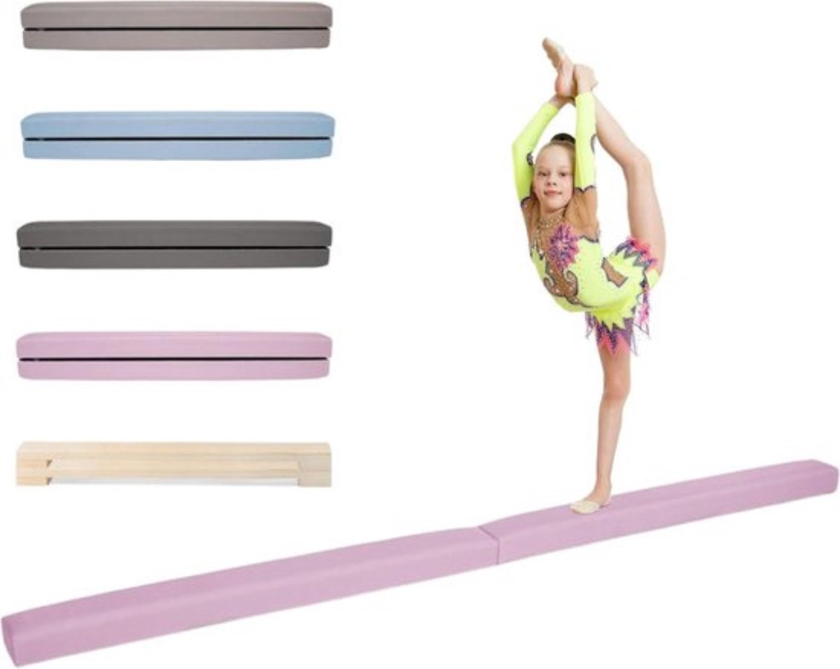 Luxe Turnbalk – Evenwichtsbalk – Balanstrainer – Antislip – Extra Veilig – 180KG Belastbaar – Thuisgymnastiek – Vanaf 3 Jaar – Roze
