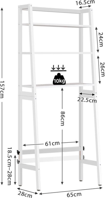 Toiletrek, houten 3 lagen boven het toilet rek badkamer ruimte