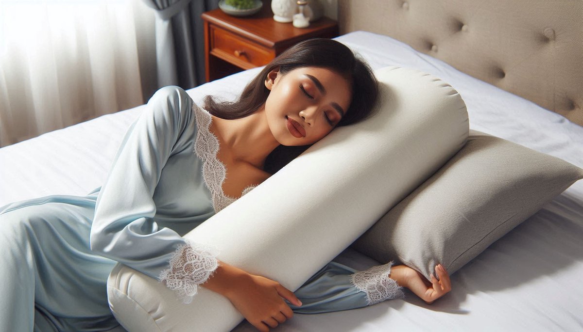 Guling met AirCool koudschuim Foam Snippers Vulling Stevig 1Kg. Maat Large: ~95xØ~23-25cm. *NU MET GRATIS BIJPASSENDE SLOOP* + Navulrits Comfort Rolkussen Ergonomisch - Ortho Vital™ voor rug, nek, knieën of heupen. Body Pillow voor Zij & Rugligging#