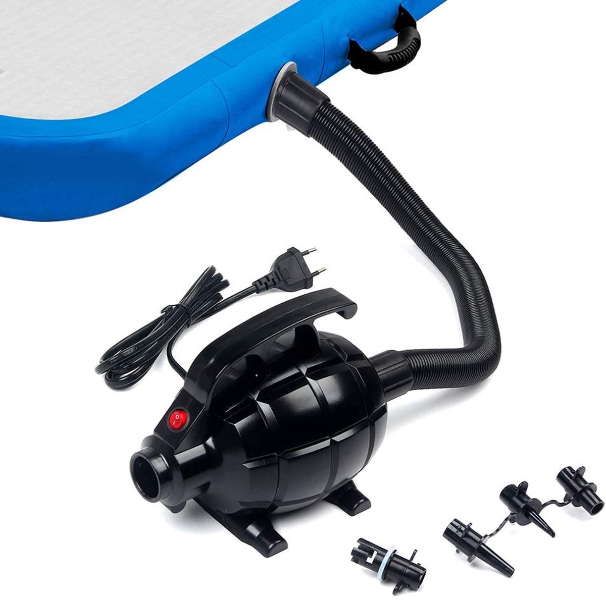 MMS Elektrische AirTrack Pomp 500W – 1600 L/min – Snel Oppompen & Leeglopen – Voor Kleine tot Middelgrote AirTrack