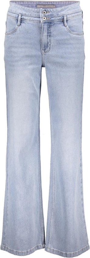 Shoeby high fit straight leg jeans met studs en strass medium blue denim