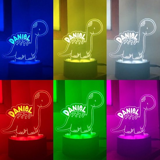 Dino lamp - nachtlamp - Dino - Cadeau - verjaardag van Dino. — afbeelding 4