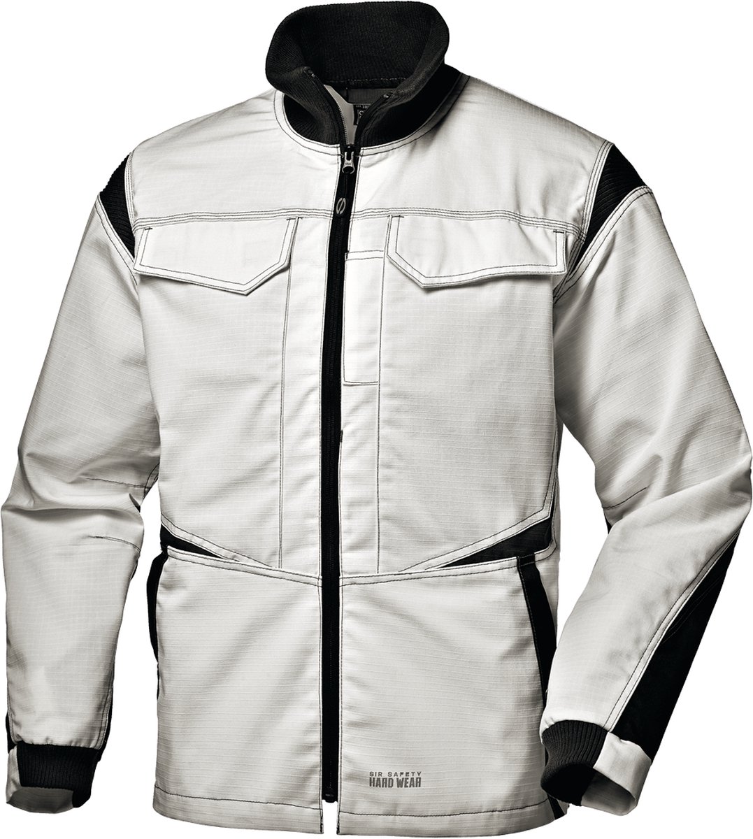 SIR SAFETY INDUSTRIAL Stof Werkjas HEREN Veiligheidsjas Wit - Cordura Verstevigd - Vuilafstotend - Reflex Inzetstukken