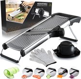 HI NATURE™ Luxe Groentesnijder Mandoline RVS met Veiligheidshandschoen - Mandoline Snijder Roestvrij Staal - Multifunctionele groentesnijder verstelbaar - Uiensnijder | Mandolines keukensnijder - Snijmachine