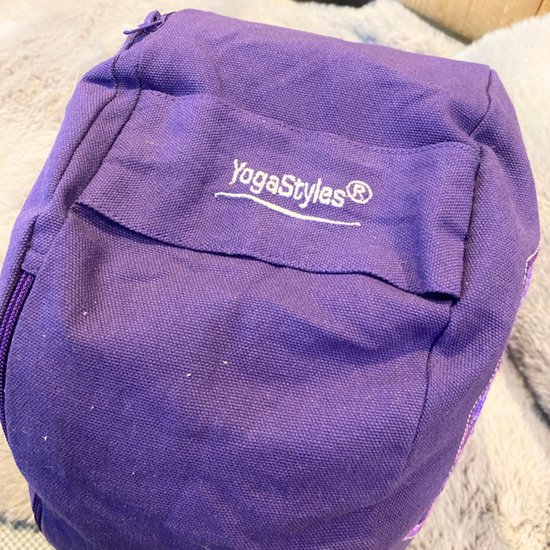 YogaStyles Design Meditatiekussen rond - Paars met Lotus en Ohm van YogaStyles — afbeelding 3