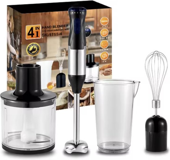MegaWise Handblender 12-snelheden - RVS Elektrische Staafmixer, 3-in-1 Dompelblender met Stevige Titanium Gecoate RVS Messen (zwart MegaWise Handblender 12-snelheden - RVS Elektrische Staafmixer, 3-in-1 Dompelblender met Stevige Titanium Gecoate RVS Messen (zwart