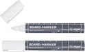 Twee witte Sigel boardmarkers met grijze opdruk en ronde punt (2-3 mm).