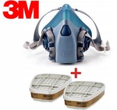 3M origineel 7503 Halfgelaatsmasker maat L + filter 6051 - 7500 serie
