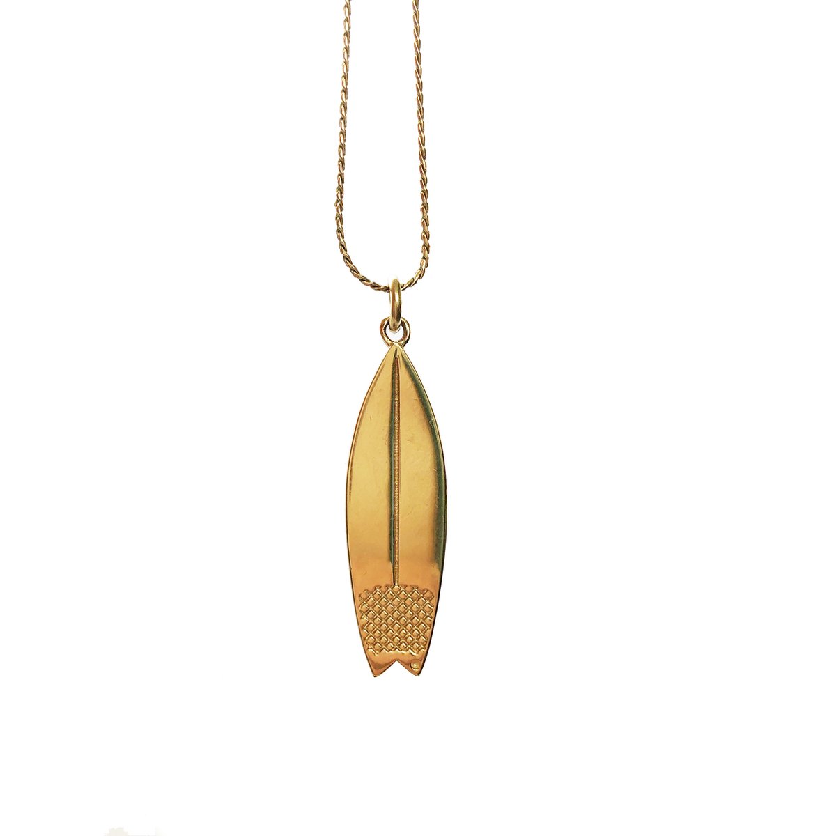 Laguna Treasures Jewellery - Ketting Oceaan Surfplank - Goud - Verguld - Longbox ketting - Halsketting - Sieraden - Surf