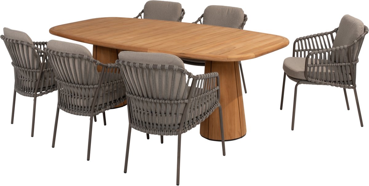4 Seasons Outdoor Capri/Capalbio garden dining set 240 x 110 cm teak - 7-piece - terre