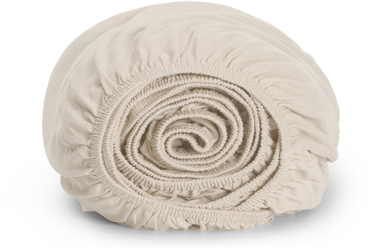 Yumeko hoeslaken jersey sunrise wit 180x210x30 - Biologisch & ecologisch