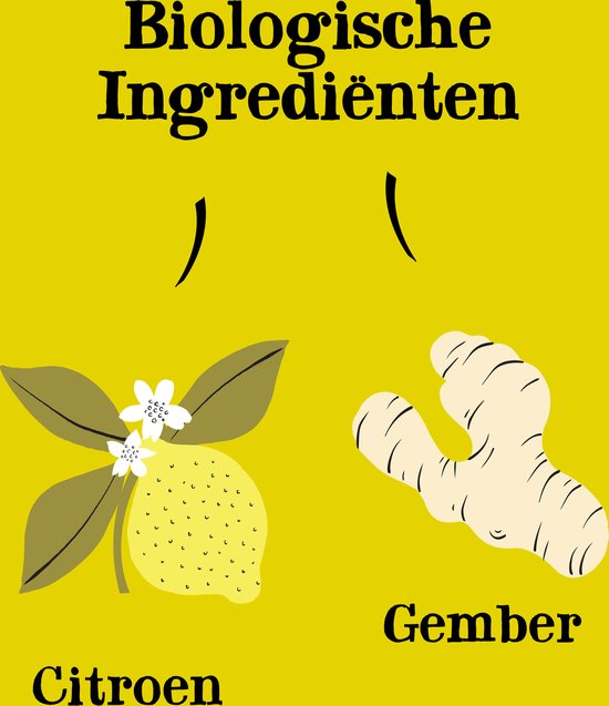 Biologische ingrediënten: citroen en gember.