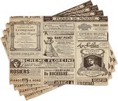 Set de 4 New de table Vintage , motif journal Historique français, lavables et antidérapants.