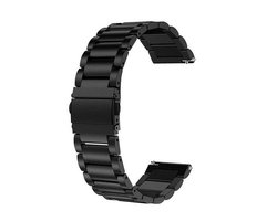 Bracelet de montre Oyster noir de 22 mm en RVS316L | Convient universellement aux montres intelligentes et aux montres analogiques Samsung, Huawei, Ticwatch, Amazfit et Honor | Populaire pour les modèles Seiko, Casio et Fossil